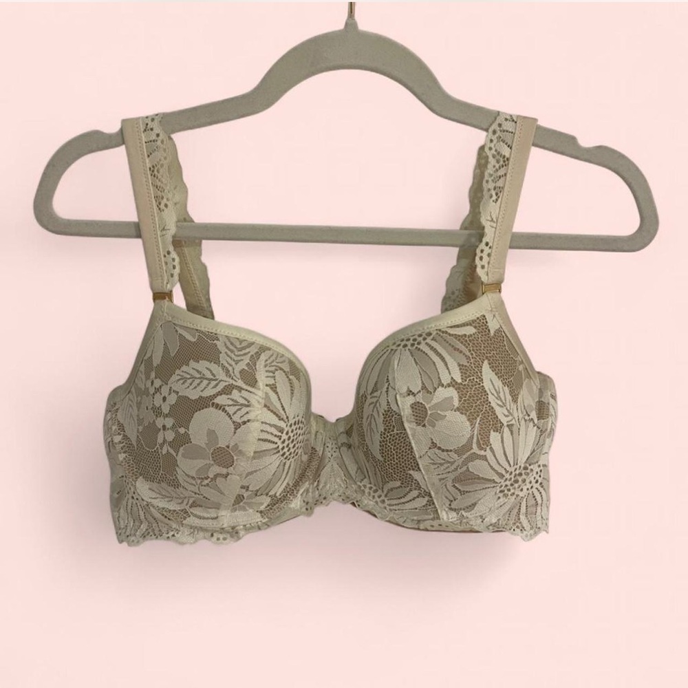 Aerie Cream Lace Floral Bra